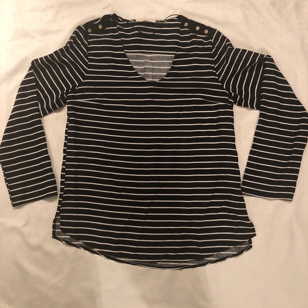 Cherish Black & White Blouse